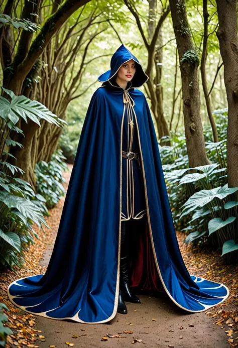 a deep blue medieval magical cape based off of a manta ray