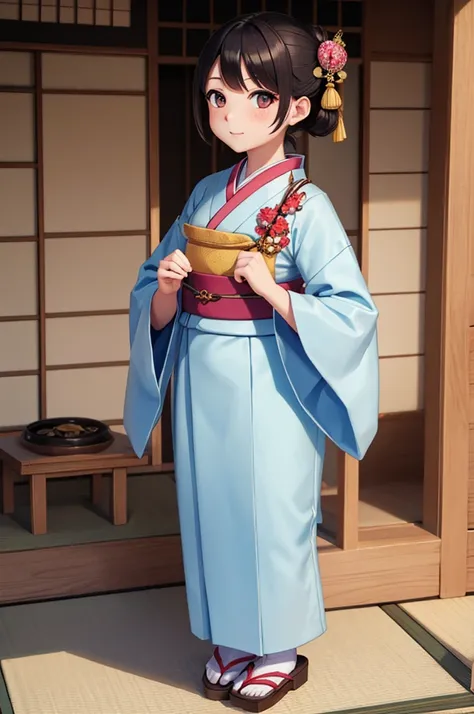 A female in traditional japanese clothes