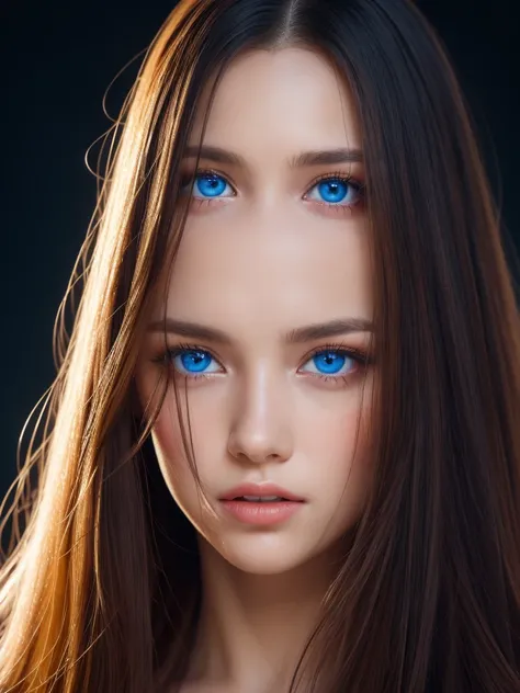 Best quality, 4K, high resolution, Masterpiece:1.2, super ultra detail, (Realistic, Photorealistic, photo-realistic:1.37), Vibrant red and blue eyes，Strong gaze，Mesmerizing eye contact，Fire-red iris，Dark blue shining stars，Shining pupils，Vivid colors，Portr...