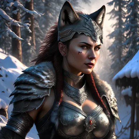 4k highly detailed realistic digital extremely high quality RAW photograph, a portrait photo of Sanna Marin that lived with wolves her whole life is now leading them to battle. torn clothes exposing (nude:1.4) body, armored pauldrons, fangs, curled horns, ...