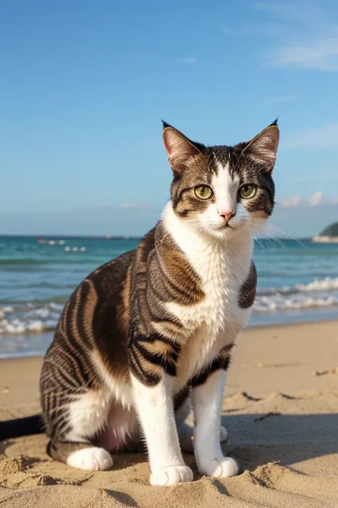 KATZE AM STRAND