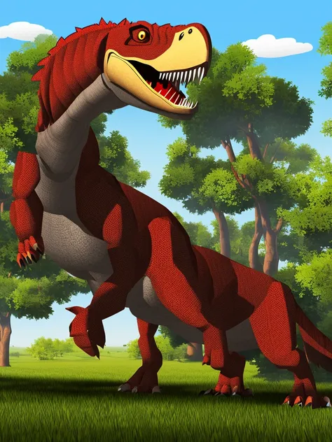 create an image of a tyrannosaurus that stalks its prey.