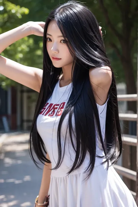 Girl with long black hair