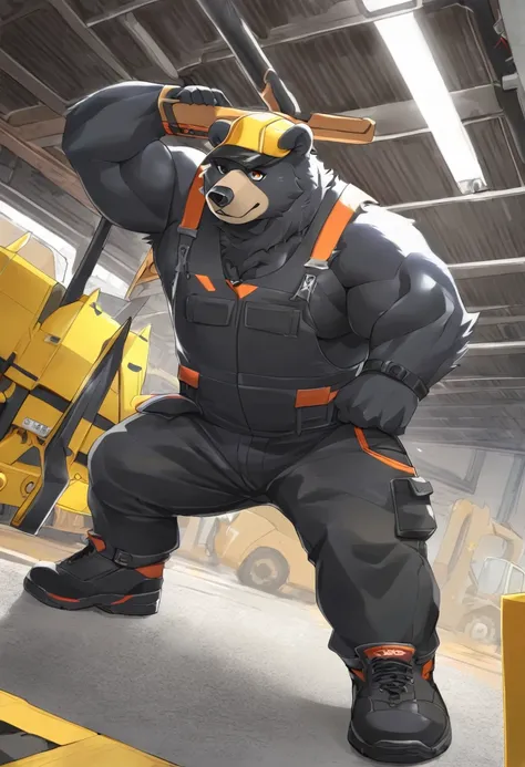 Black Bear，personification，strong，Worker。