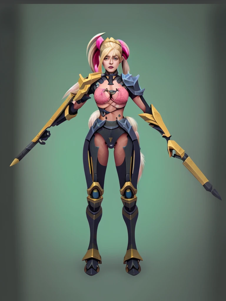 ((best quality: 1.5)) ((masterpiece: 0.8)), intricate details, sharp focus, professional, photorealistic, real life, realistic representation of the face, ((((solo, 1girl) female bodybuilder assassin, (suntan, arrogant expression, pink lipstick, (mechanica...