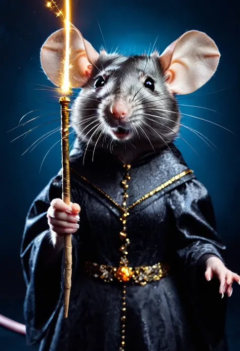 Queen of rats with a magic wand in her hand