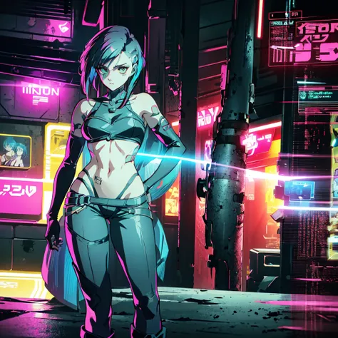 create an anime-style, high-resolution, ultrasharp 8k masterpiece of judy alvarez from "cyberpunk 2077." she has a punk-inspired...