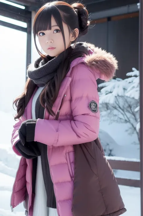 (((RAW image quality:1.4)))、8K resolution、Ultra-high-definition CG images、Anime girl in winter coat with scarf and gloves, inspired by Yuki Ogura, charming anime girls, In an anime style, inspired by Tsubasa Nakai, inspired by Rei Kamoi, marin kitagawa fan...