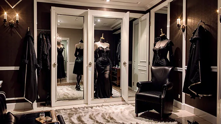 luxury dressing room, gothic