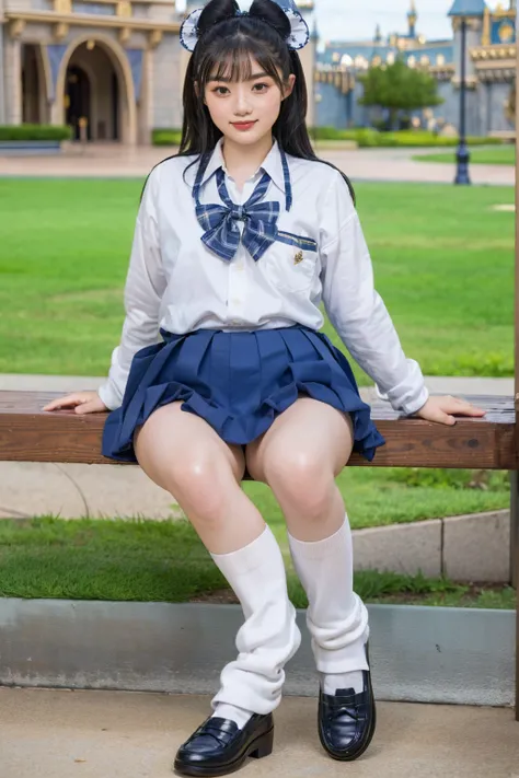 (photorealistic:1.4), best quality, masterpiece, raw 32k photo, (extremely detailed japanese beautiful girl), (extremely detailed eyes:1.2), (cute face:1.2), ultra-detailed, ultra high res, amazing, BREAK,sitting,
(school uniform:1.5), (full body:1.2), det...