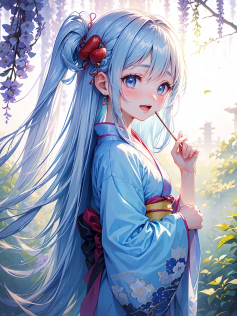 masterpiece, best quality, extremely detailed, (illustration, official art:1.1), 1 girl ,(((( light blue long hair)))), ,(((( light blue long hair)))),light blue hair, long hair ((blush)) , cute face, big eyes, masterpiece, best quality,(((((a very delicat...