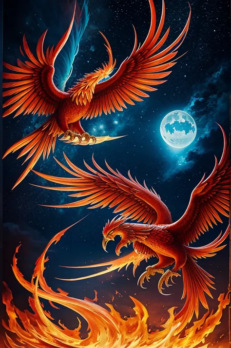 Phoenix of fire and ice in the wings 