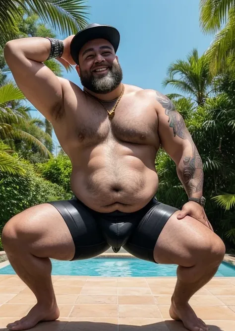 Angles from the bottom left side Focusing close to the groin, Chubby, fat, male  middle aged,thin beard, Charmed , big chest, dynamic light, opened Shirt,  Gray hair and beard, extremely hot and sexy, Daddy figure, hot daddy , dramatic,Only chubby daddy, C...