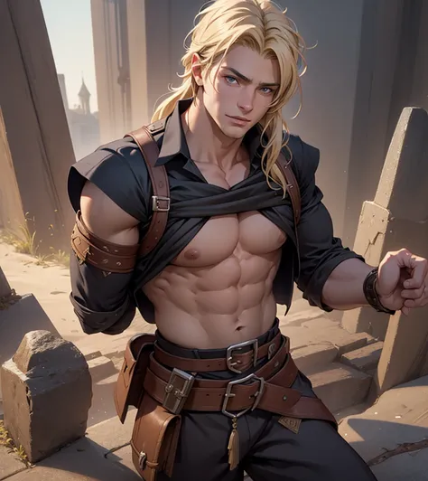 (((Solo character image.))) (((Generate a single character image.)))  (((Dressed in medieval fantasy attire.))) (((Looks like Adam Senn.))) (((18 years old.))) (((18yo.))) (((Dressed in medieval fantasy attire.))) (((Body of a male fitness model.))) Cute g...