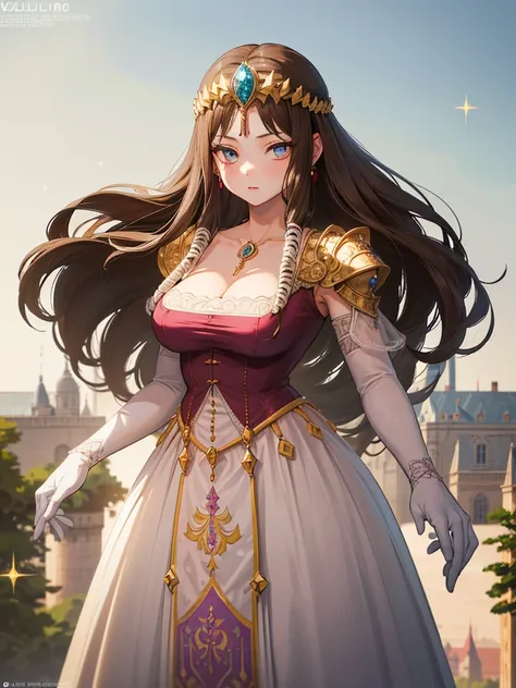 ((Dark brown hair)),Anime art style,masterpiece,(Highest quality), (Very detailed),(Very delicate and beautiful),(alone),((whole body portrait)),whole body,whole body portrait,(Detailed face and eyes),Beautiful eyes like jewels,(A truly gorgeous jeweled ru...