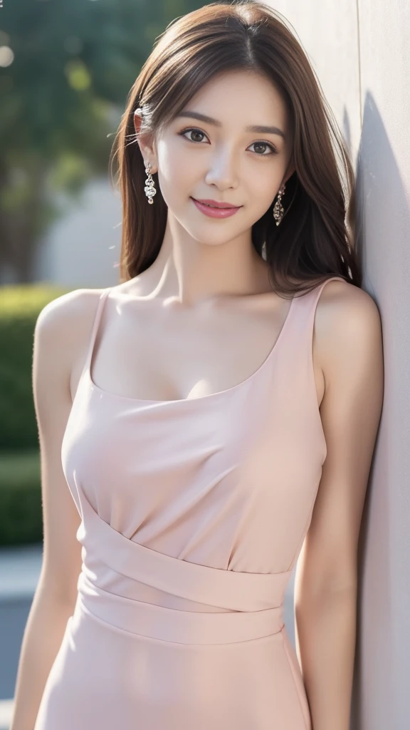 goddess, Perfect figure, Upper Body, Photography mode, get off, since, wearing a tight dress, elegant and fluent dress, The skirt is half open, Bottom View, Ball Head, Detailed expression of skin and fabric textures, Detailed eye texture, Big eyes, Detaile...