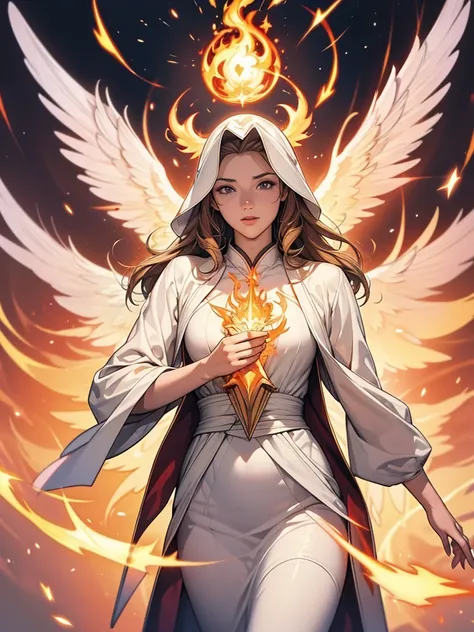 Guardian Angel and Divine Flame, Great impactful images, Very detailed and perfect, 4K resolution