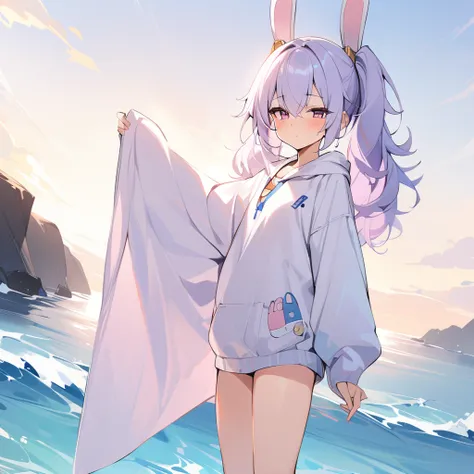 (masterpiece, best quality:1.4),1girl, laffey /(Azur Lane/), standing, sea, 