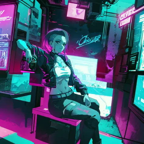 Here is an AI art prompt for Rogue Amendiares:
Title: Rogue Amendiares - Afterlife Bar
Description:
Create a stunning, high-resolution (8K) anime-style artwork of Rogue Amendiares, a formidable fixer in the Cyberpunk world, chilling in the Afterlife Bar. T...