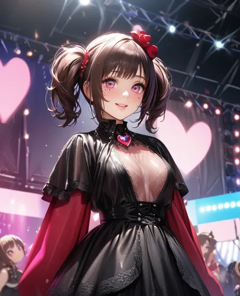 One Girl、Looking at the audience、lovely,
Beautiful pink eyes、short twin tail hair , Mole under the eye、Plump and glossy lips、Heart-shaped choca、Idol、Her name is Rico,smile、ー、。.。.。.。.。.。.。.。.。.。.。.。.。.。.。.。.。.。.3D、Realistic、
The idols costume was soaked in ...