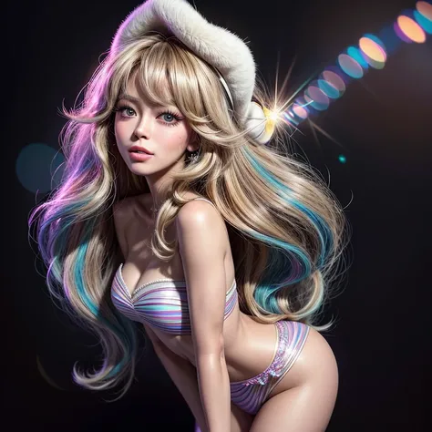 NSFW, 8k, High-level, absurd, masterpiece, best quality, primitive, very detailed CG, very detailed wallpaper, perfect lighting, Extremely detailed ((( personifying " Farrah Fawcett Majors " as a Little Girl))), MysticSight, Tyndall effect, Tyndall scatter...