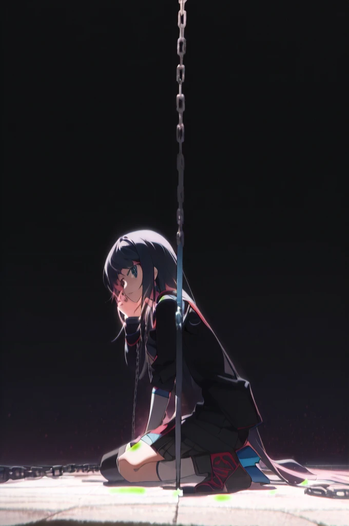 anime girl kneeling on the ground with a chain around her neck, anime wallaper, zerochan art, holding a sword on her shoulder, she is holding a sword, gapmoe yandere grimdark, hd anime wallaper, badass anime 8 k, 4k anime wallpaper, anime art wallpaper 8 k...