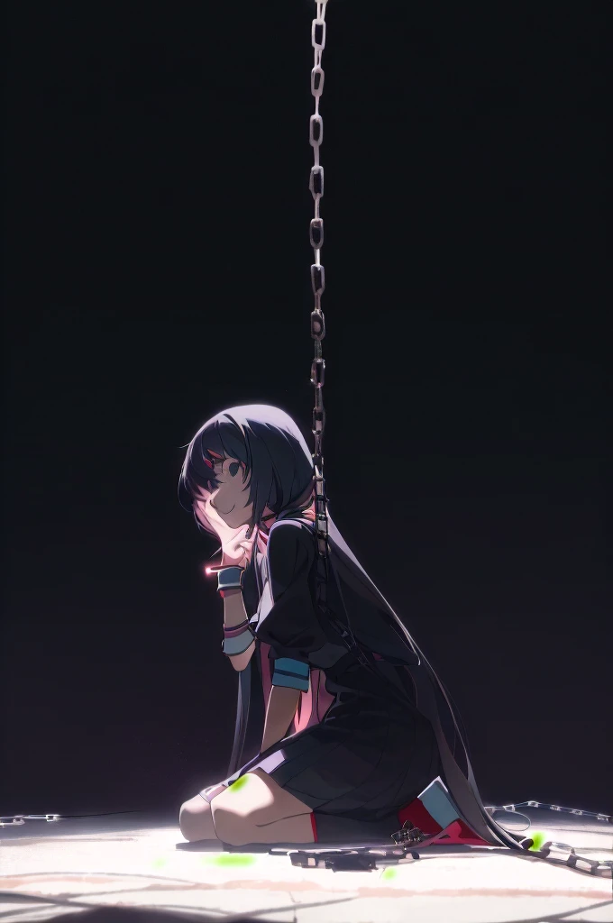 anime girl kneeling on the ground with a chain around her neck, anime wallaper, zerochan art, holding a sword on her shoulder, she is holding a sword, gapmoe yandere grimdark, hd anime wallaper, badass anime 8 k, 4k anime wallpaper, anime art wallpaper 8 k...