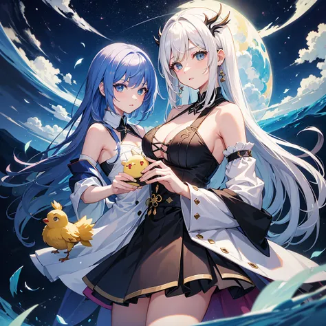 obra maestra，highest quality，impacto genshin，shenhe，Chica anime con cabello largo blanco y ojos azules con un vestido negro., Dios de pelo blanco, chica perfecta de pelo blanco, de arknights, tendencia en artstation pixiv, lindo anime waifu con un bonito v...