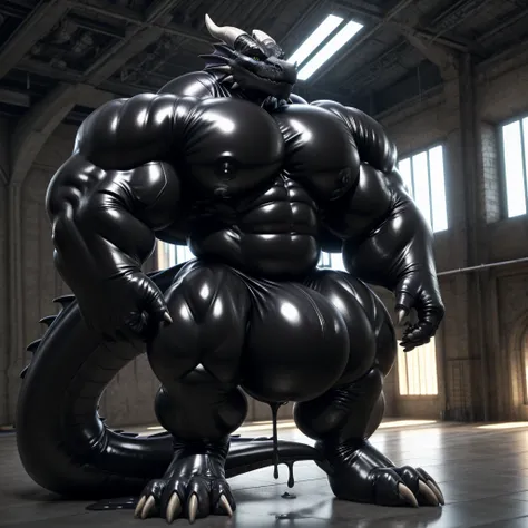 solo, male, , , ,  (hyper pecs:1.2), （long thick thighs:1.5）, standing, indoor,，(，,(,solo,very hyper muscles:1.3)((, Huge bulge：1.3))）（corruption)), black glowing liquid，（((liquid_latex, , rubber:1.2)，,black latex，goo transformation，(gooey)()(l），unreal eng...