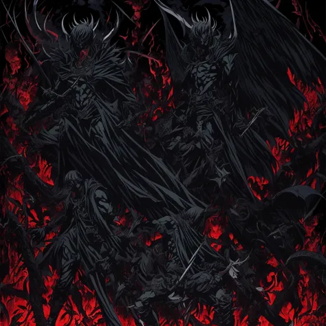 Darkness　Devilman　1 male　
Background、Corpses galore