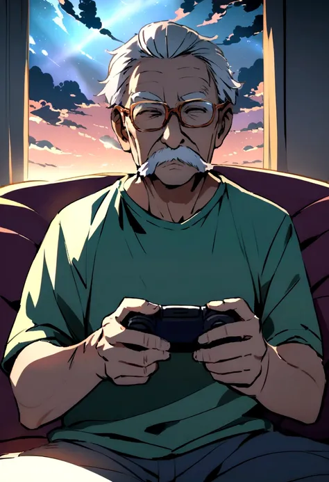 grandpa playing video games