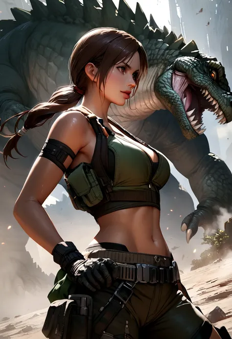 Godzilla versus Lara Croft