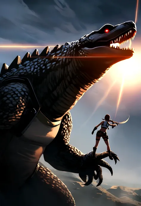 Godzilla versus Lara Croft