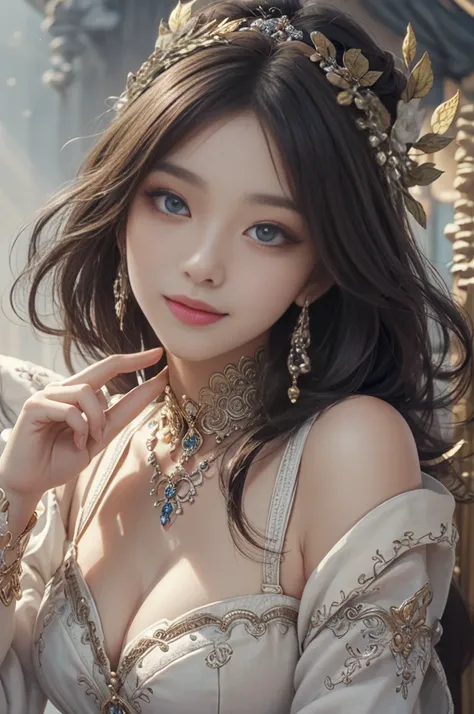 Highest quality, Highest quality, High quality illustrations, masterpiece, Ultra-high resolution, Detailed Background, Detailed Background, goddess、Happy, Joyful, Very exquisite beautiful face and eyes、The goddess is one of the angles/Let&#39;s say 4.、Pink...