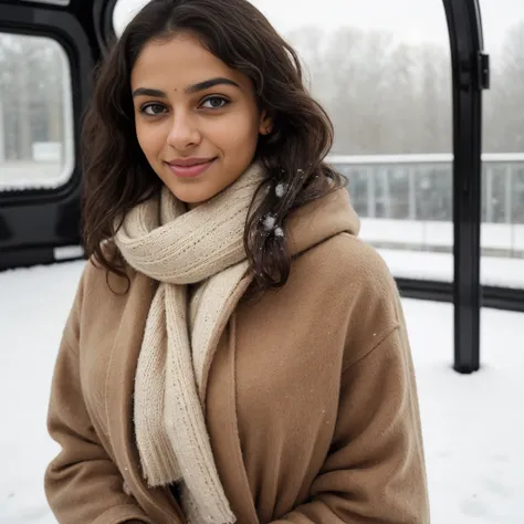 Young Indian mixed race Malagasy woman, shy, charming, black length hair, slightly curly, beautiful eyes, pretty natural eyebrows, 22 years old, oval and natural face, innocent, average size body with immense curve, extremely beautiful and perfectly fitted...