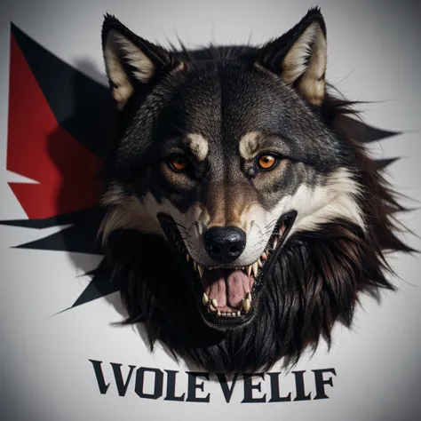 A scary wolf head is the logo of a gun shop brand.