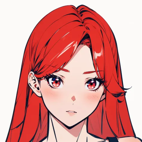 anime, refsheet, girl, anime styled, character is design, 2d, girl, ,red hair, , sexy, anime red eyes