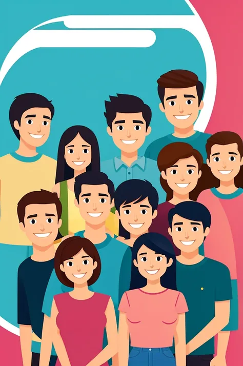 Animated design of a group of friends
