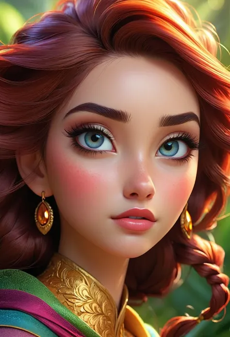 (melhor qualidade,4K,8K,high resolution,Obra de arte:1.2),ultra-detalhado,(realista,photorealista,photo-realista:1.37),estilo pixar:2,retrato,lindos olhos detalhados,beautiful detailed lips,olhos e rosto extremamente detalhados,long eyelashes,fundo colorid...