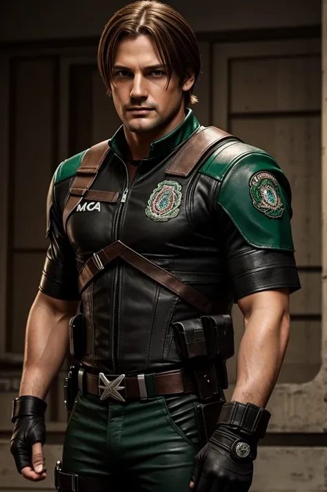 Leon Scott Kennedy con el uniforme de la marina mexicana 