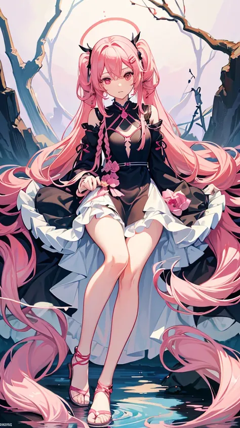 inori was a beautiful girl with light pink hair that changes to hot pink and is tied into braids, she tied her hair with two tub...