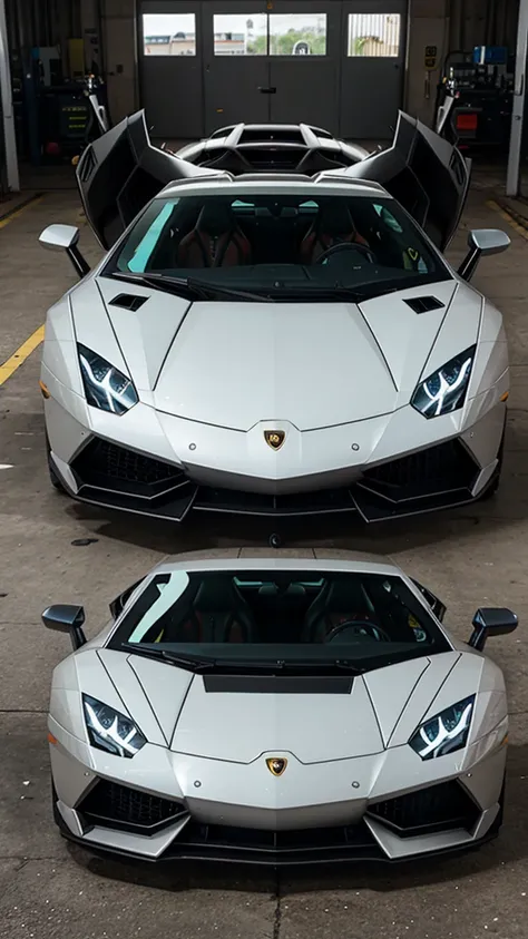 Lamborghini car crushed under hydraulic machine