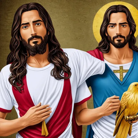 jesus de la biblia (en la actualidad) (con playera de una aguila real)