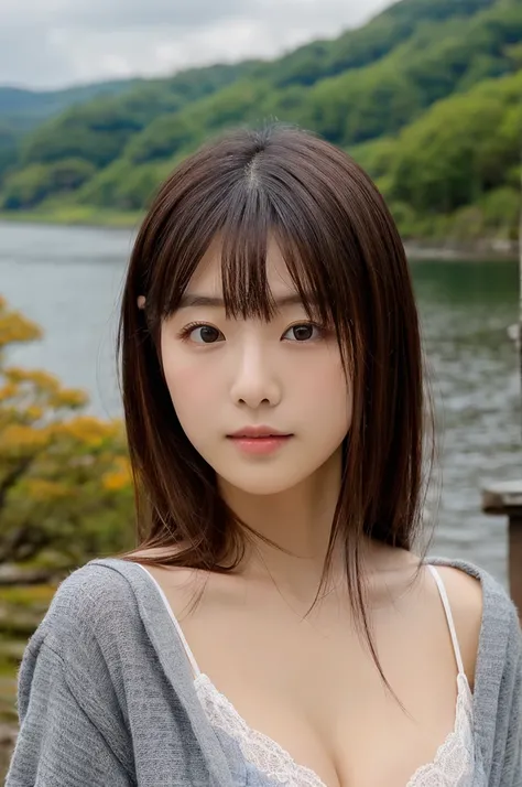 ((Highest quality)), ((masterpiece)), (detailed),Perfect Face,Japanese,landscape,Beauty,Small cleavage