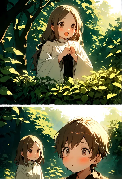 1. **Ali and Sara in the Garden**:
   - Prompt: "Two children, a boy and a girl, playing in a lush garden, bright daylight, curious expressions. The boy is named Ali and the girl is named Sara."