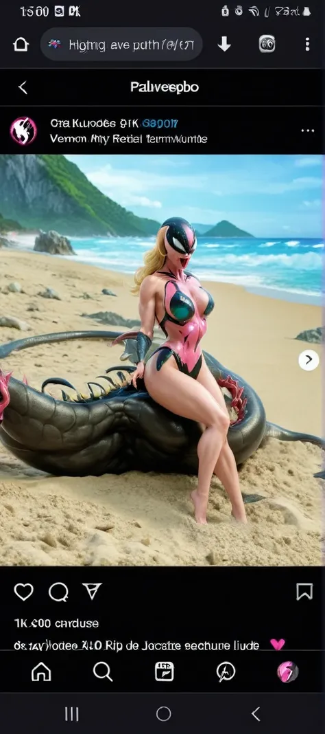 concept art venom is a pink character with a large mouth, venom symbiote, 8 k cg render, venom, carnage, symbiote, 8k render, hyperreal highly detailed 8 k, 8 k high detail concept art, huge big breasts, hyper real render, 3 d render character art 8 k, 8k ...