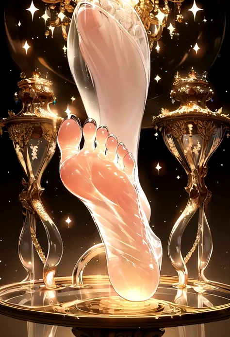 
illuminated foot muscles, transparent foot