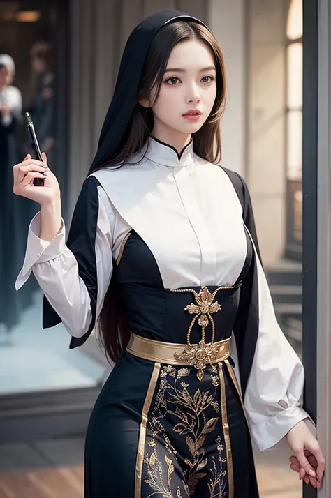 20-year-old women、Two Women、women only、Fantasy World、Official Art, unity 8k wallpaper, Very detailed, beautifully、beautiful, masterpiece, Highest quality, Photorealistic、Detailed costume、Depth of written border, Great atmosphere, Calm palette, Calm mood, S...