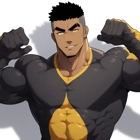 negro, negro, negro, anime characters：gyee, muscle sports student, negro black skin, 1 muscular tough guy, manliness, male focus...