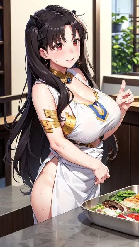 (Mature Woman:1.5), (mother:1.5), Ishtar, Fate Grand Order, (Absurd, 8k, 4K, Tabletop, Extremely detailed:1.2), Highest quality, Perfect Anatomy,Perfect Face, High humidity, (alone:1.2), (Sweaty:1.3), shortness of breath, High humidity, humid, (Black Hair:...